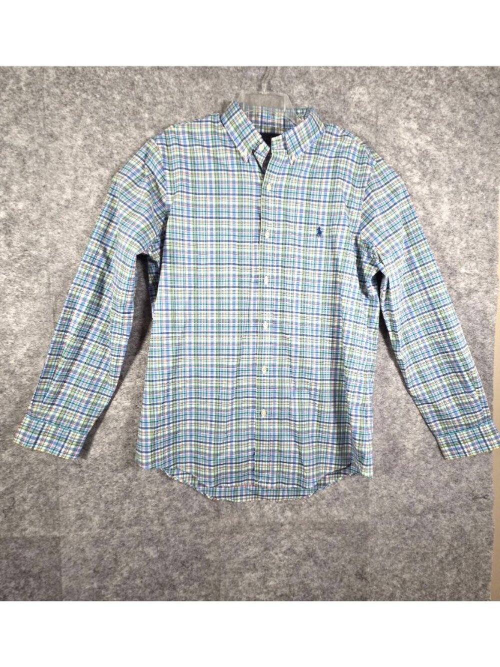 Ralph Lauren NWT Men’s Slim Fit Plaid Button Up Shirt Blue Size L - Picture 2 of 11